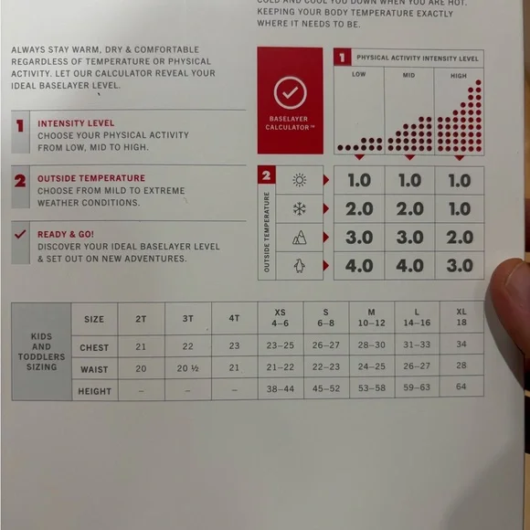 Terramar NWT Free Ride Heritage Thermal Baselayer 2-Piece Set- 2T - Picture 6 of 8